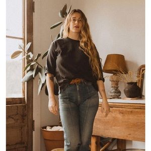 3/4 sleeve lifetime crew - washed black